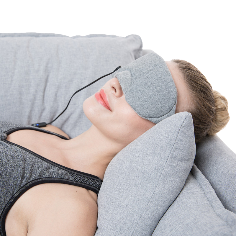Maschera per gli occhi da viaggio logo personalizzato, cuscinetto di riscaldamento personalizzato per dormire